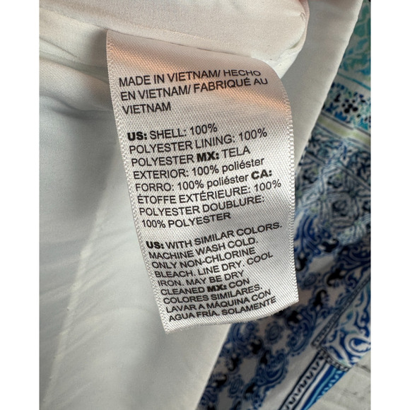 CHICO'S white blue shift lined sleeveless dress size 0 (S) - Picture 8 of 8